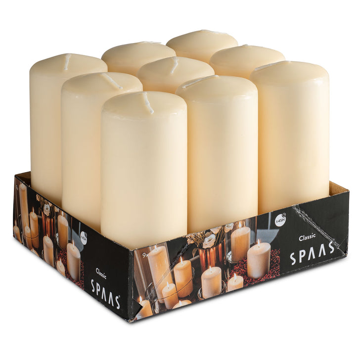 Ivory Pillar Candles, 9 Pack, 2.3" x 6"