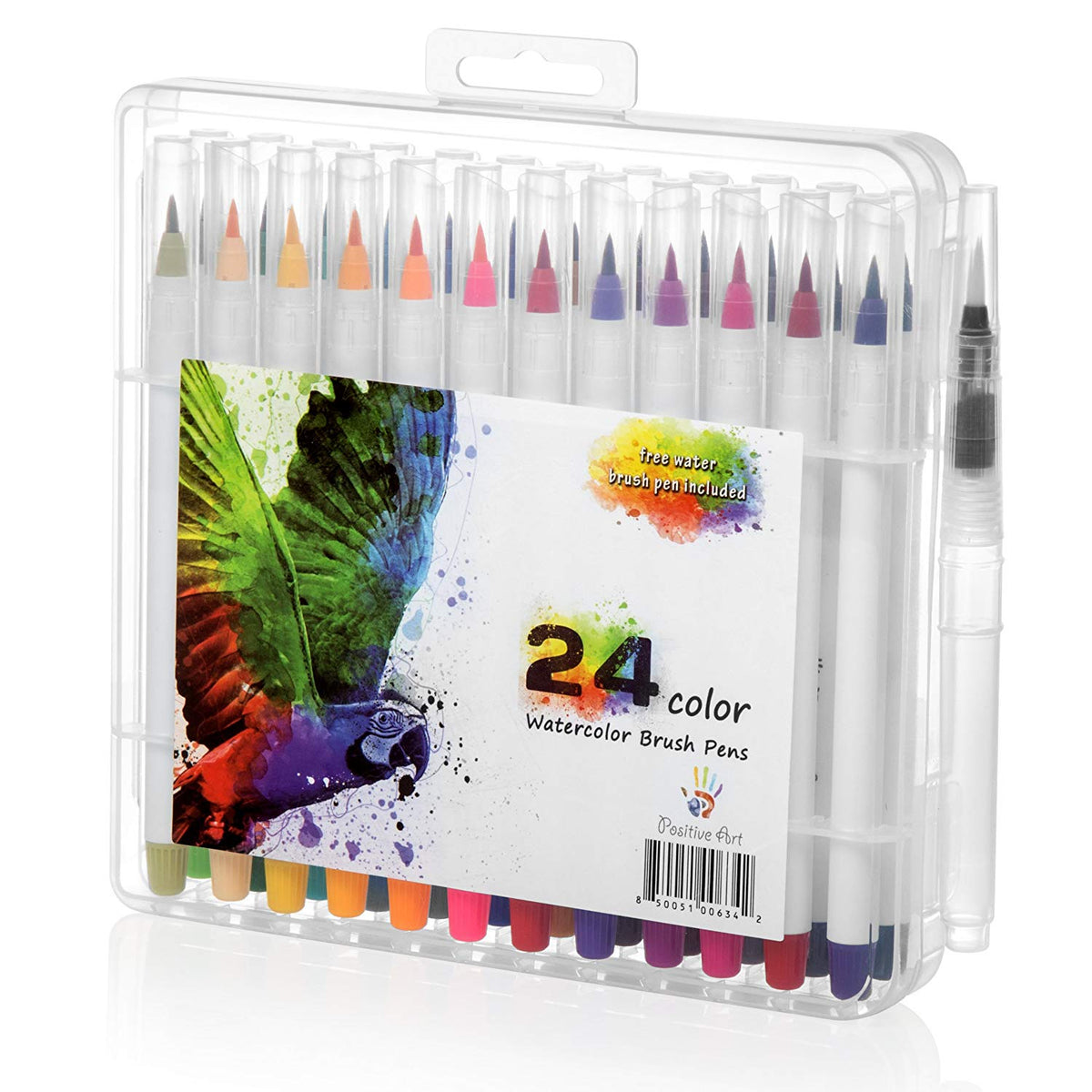 New AspireColor Watercolor Brush Pens - Complete Set of 24 Real Brush Pens,  Refillable Water Brush Pen, Watercolor Pad - Brush Tip Watercolor Markers  for Adults Beginners in Vibrant, Blendable Color 