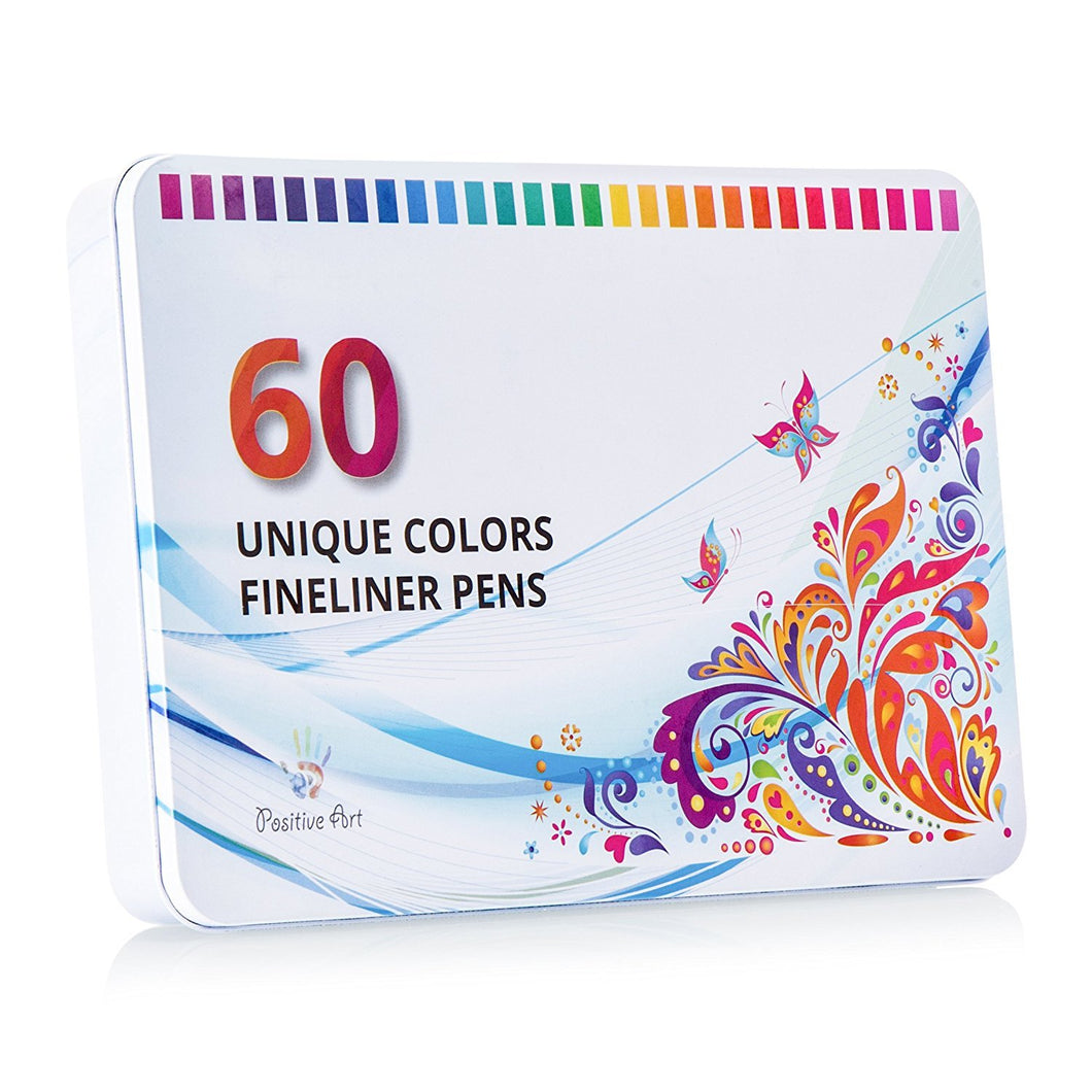  Fineliner Color Pen Set (HUGE SET OF 60 COLORING PENS