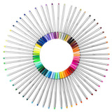 Positive Art Fineliner Coloring Pen Set 60 Unique Colors with Metal Case