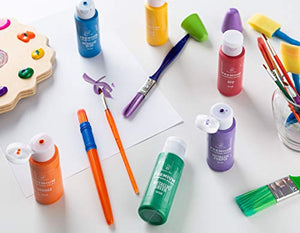 Washable Non-Toxic Colorful Paints & 15 Brushes Neon