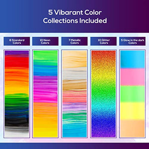 Washable Non-Toxic Colorful Paints & 15 Brushes Neon