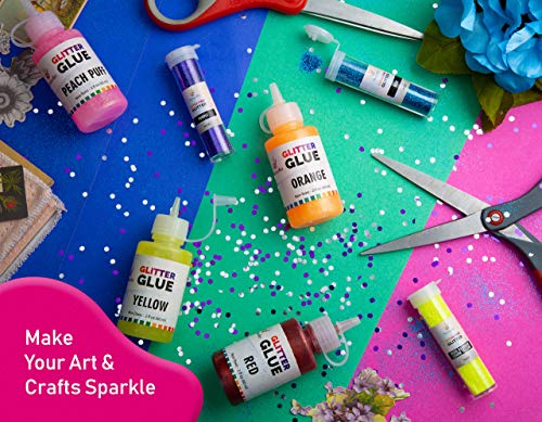 Glitter Glue Assorted Colors, Pegamento Líquido Brillante, Perfect for  Homemade Slime, Arts & Crafts & School Projects, 177 ml / 6.0 oz.