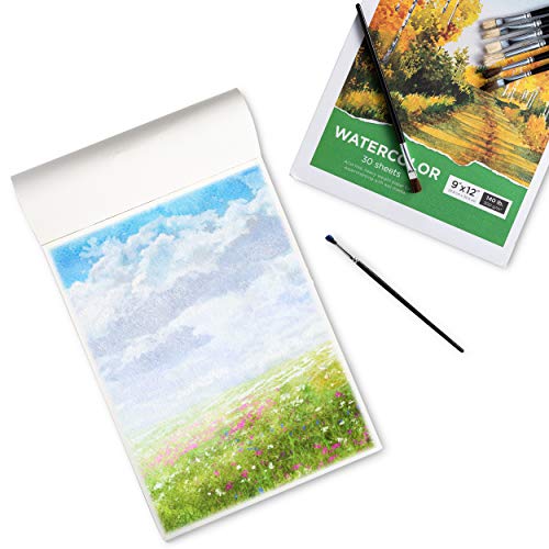 Watercolor Pad, 9x12" - 2-Pack, 60 Sheets, 140 Lb / 300