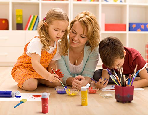 Washable Non-Toxic Colorful Paints & 15 Brushes Neon